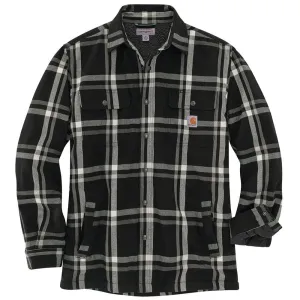 104452 - Carhartt Men's Relaxed Fit Flannel Sherpa Lined Plaid Shirt Jac
