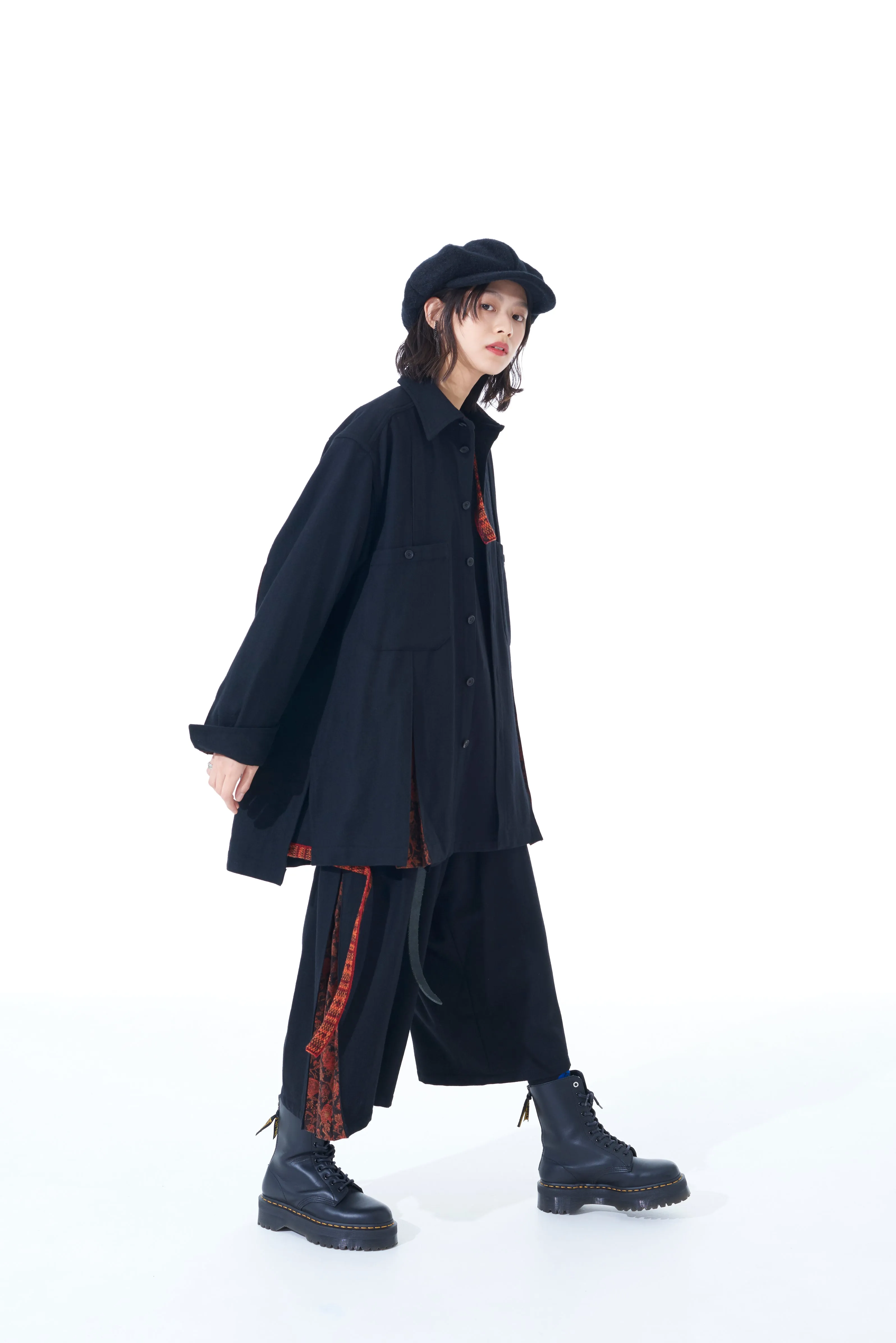 1/10 FLANNEL   COTTON/THORNY JACQUARD VERTICAL GUSSET SHIRTS