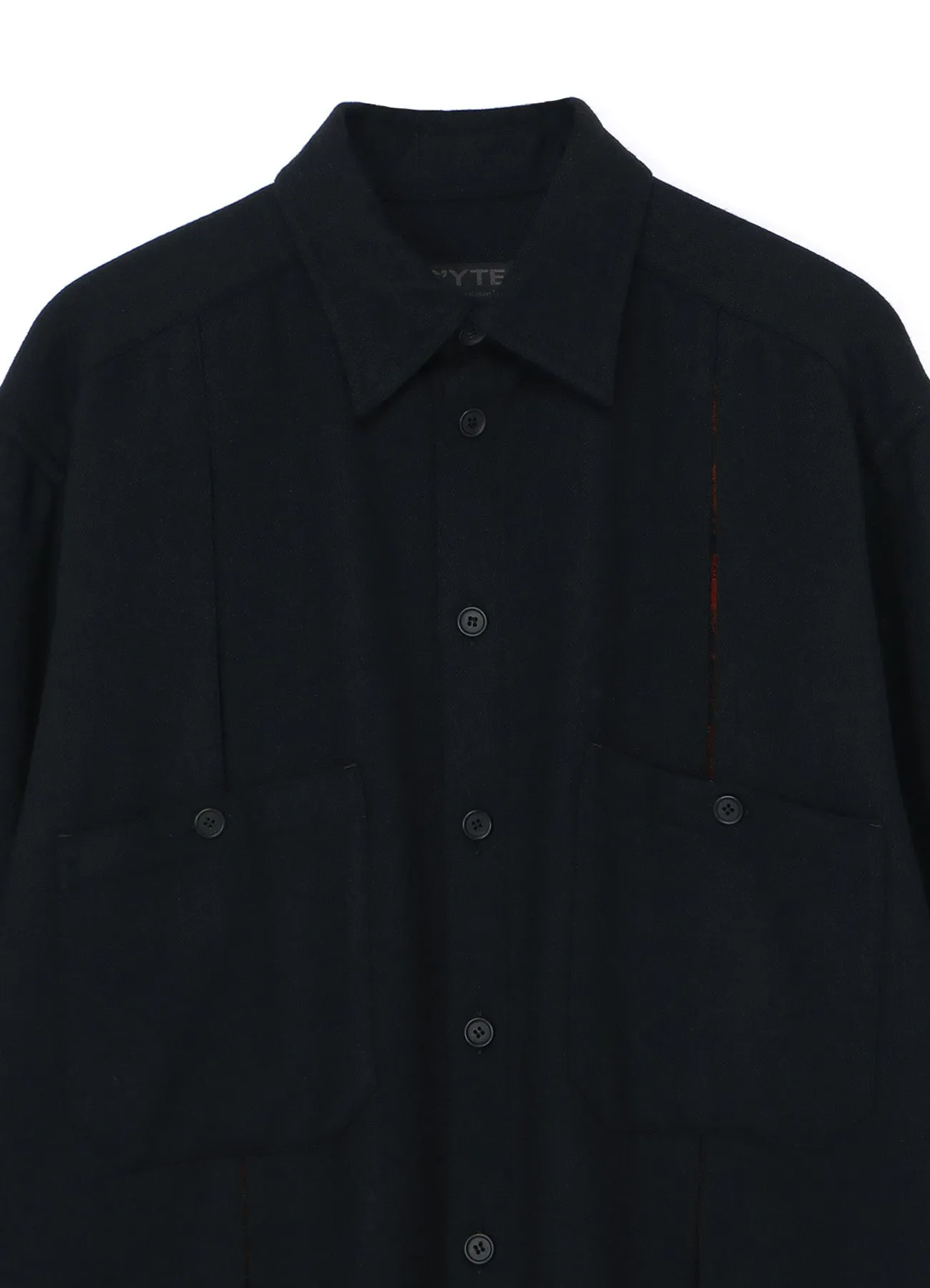 1/10 FLANNEL   COTTON/THORNY JACQUARD VERTICAL GUSSET SHIRTS