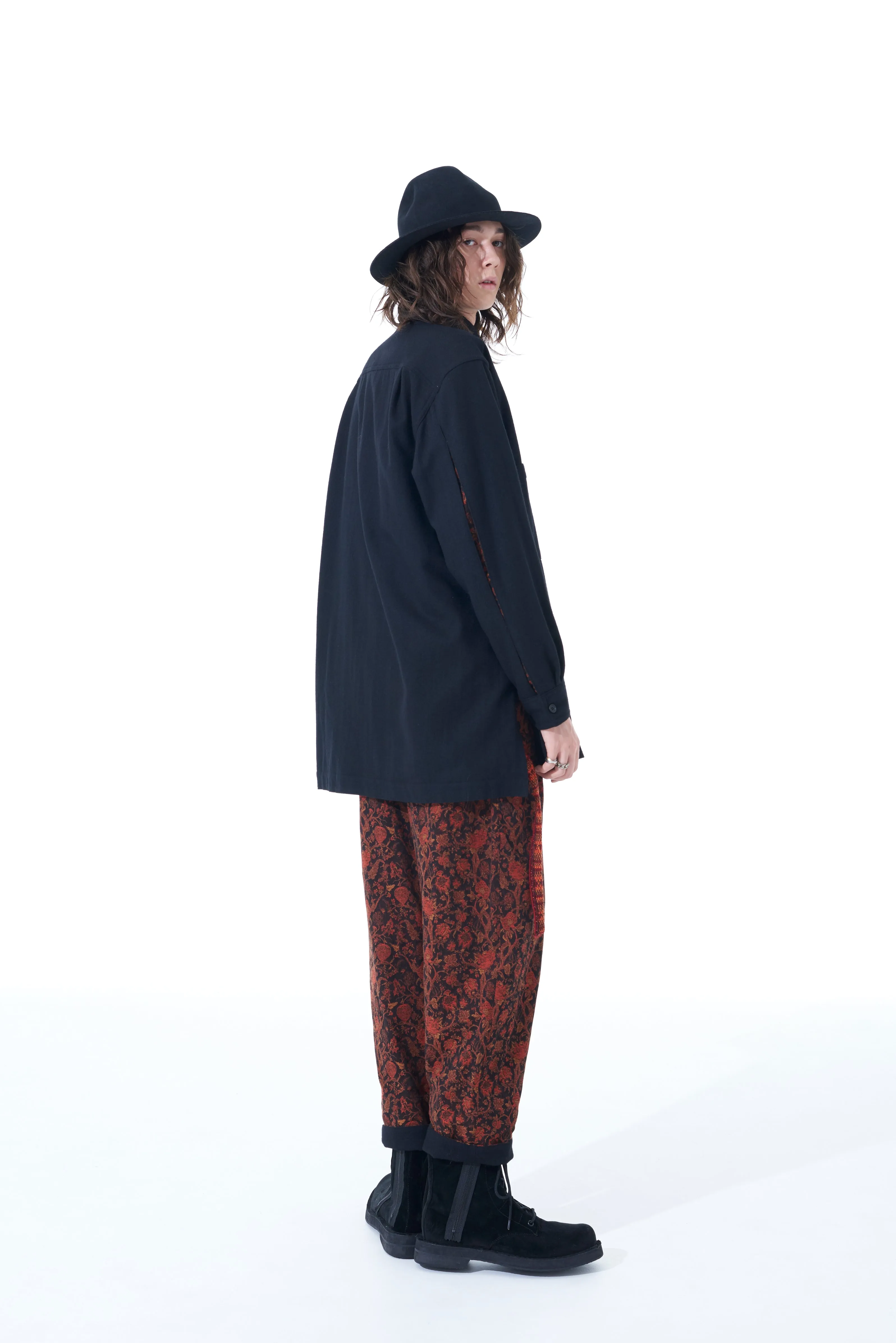1/10 FLANNEL   COTTON/THORNY JACQUARD VERTICAL GUSSET SHIRTS