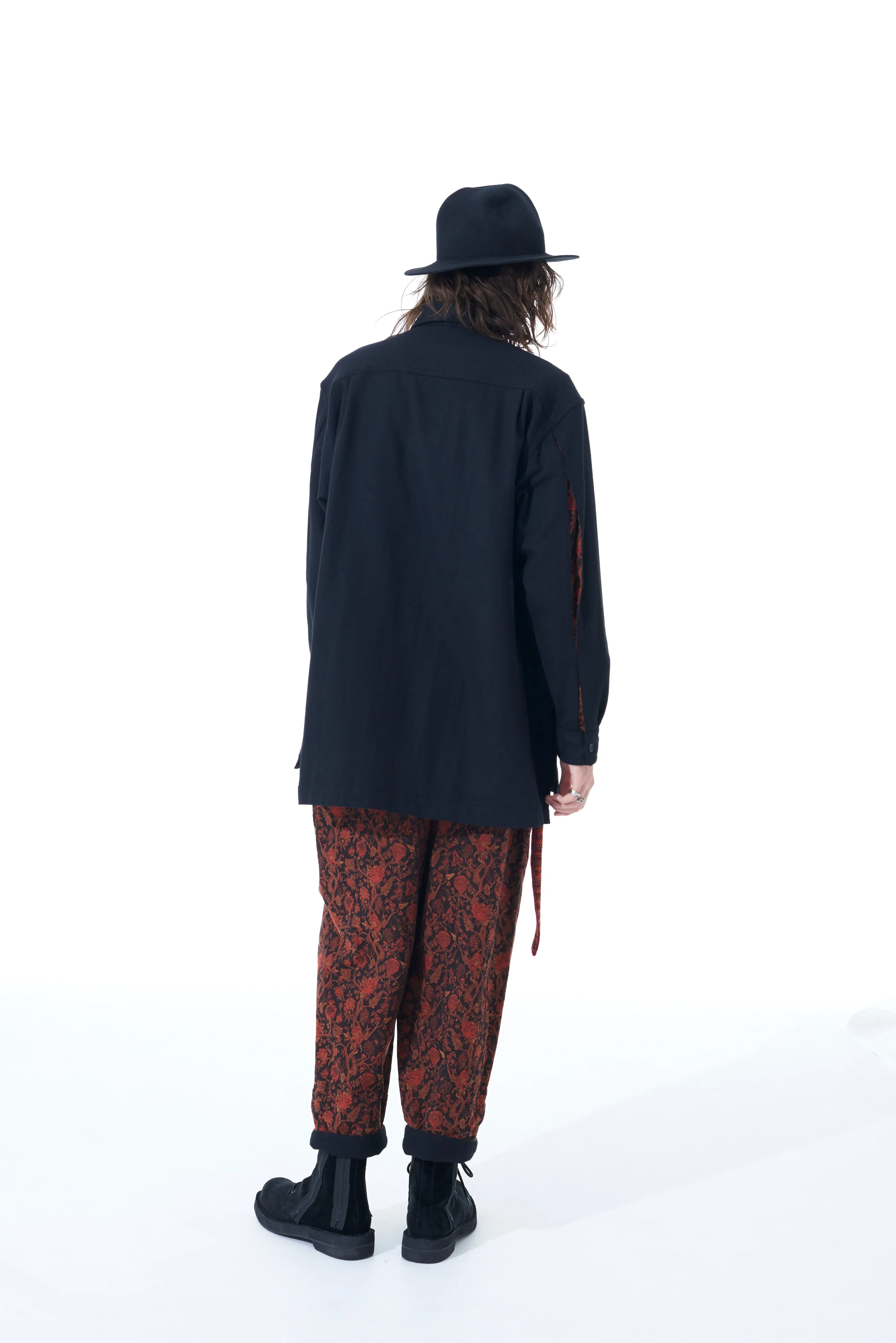 1/10 FLANNEL   COTTON/THORNY JACQUARD VERTICAL GUSSET SHIRTS