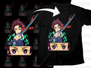 Anime Tanjiro Warrior Kamado Design Vibrant Graphic Art Png Digital Download