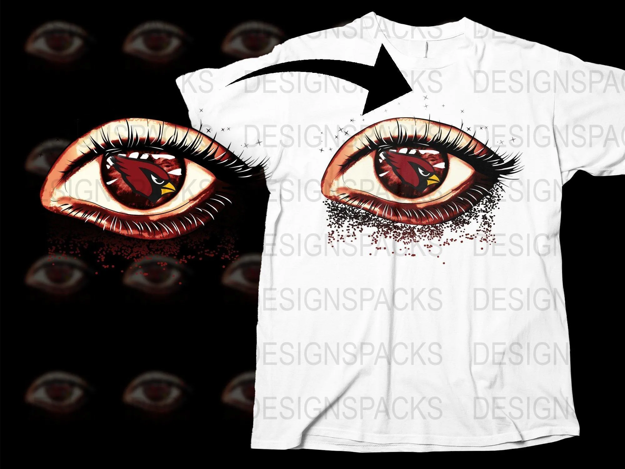 Arizona Cardinals Eye Reflection Graphic Png Digital Download