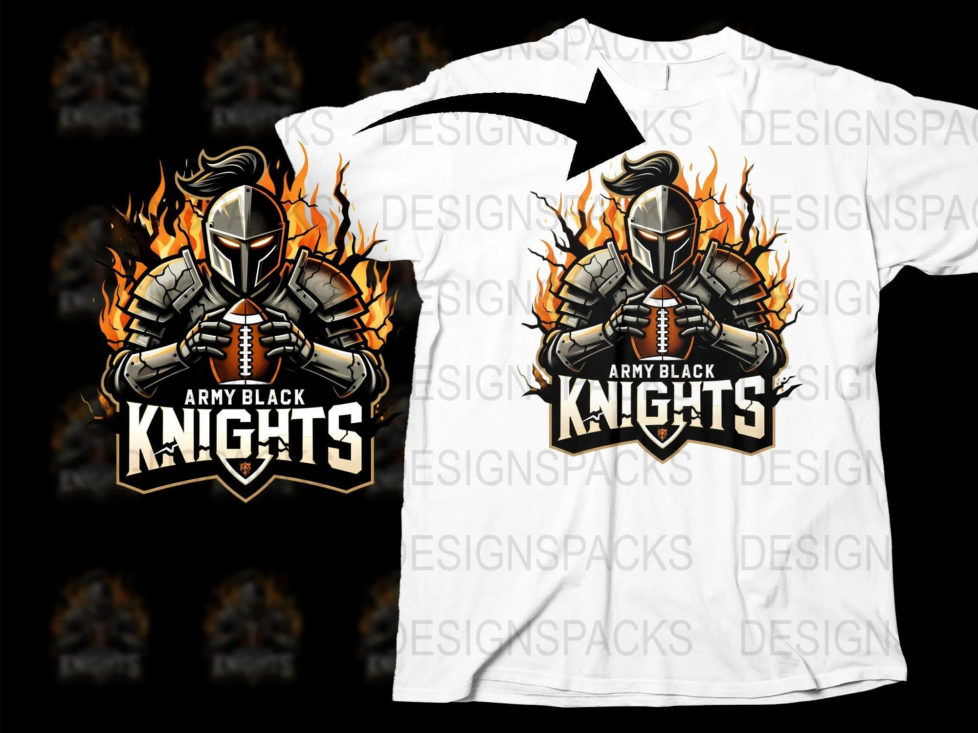 Army Black Knights Football Graphic Png Digital Download