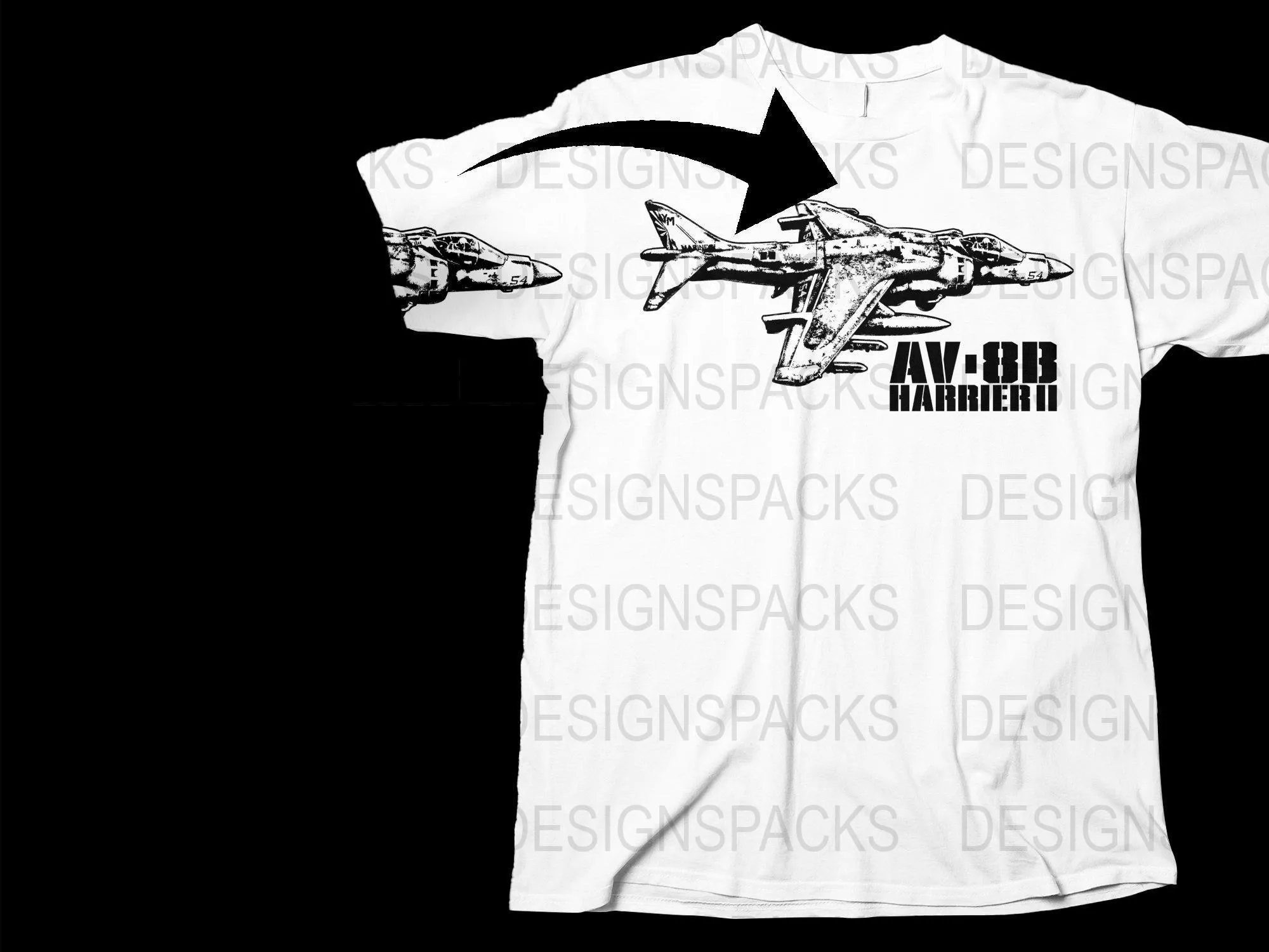 AV-8B Harrier II Graphic Design Png Digital Download