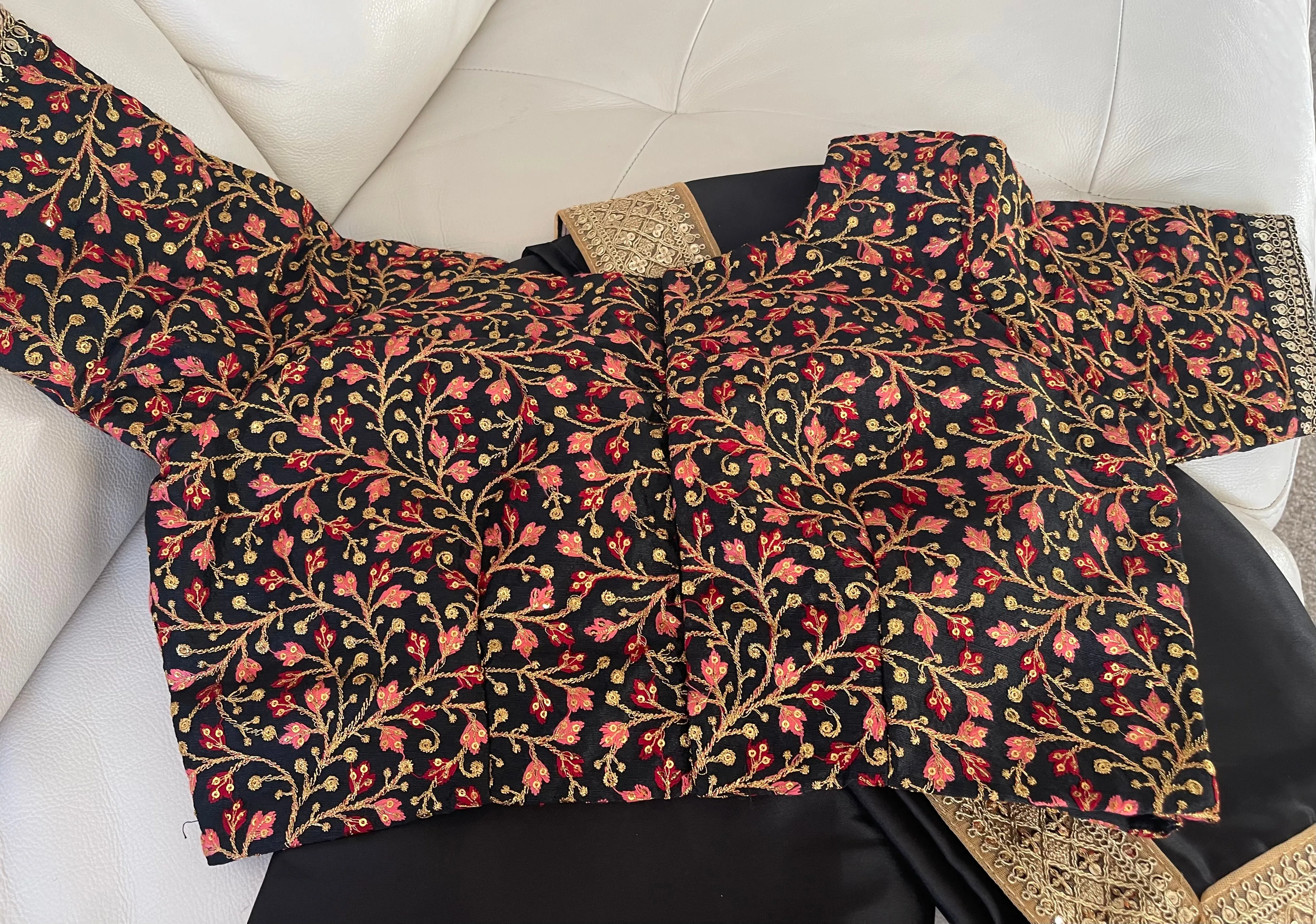 Black Multicolor Embroidered Blouse