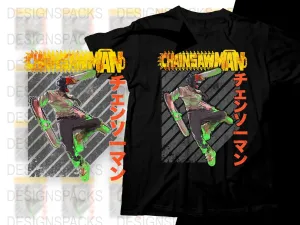 Bold Chainsaw Man Graphic Design Anime Naruto Png Digital Download