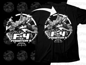 Bold F-4 Phantom II Graphic Black Png Digital Download