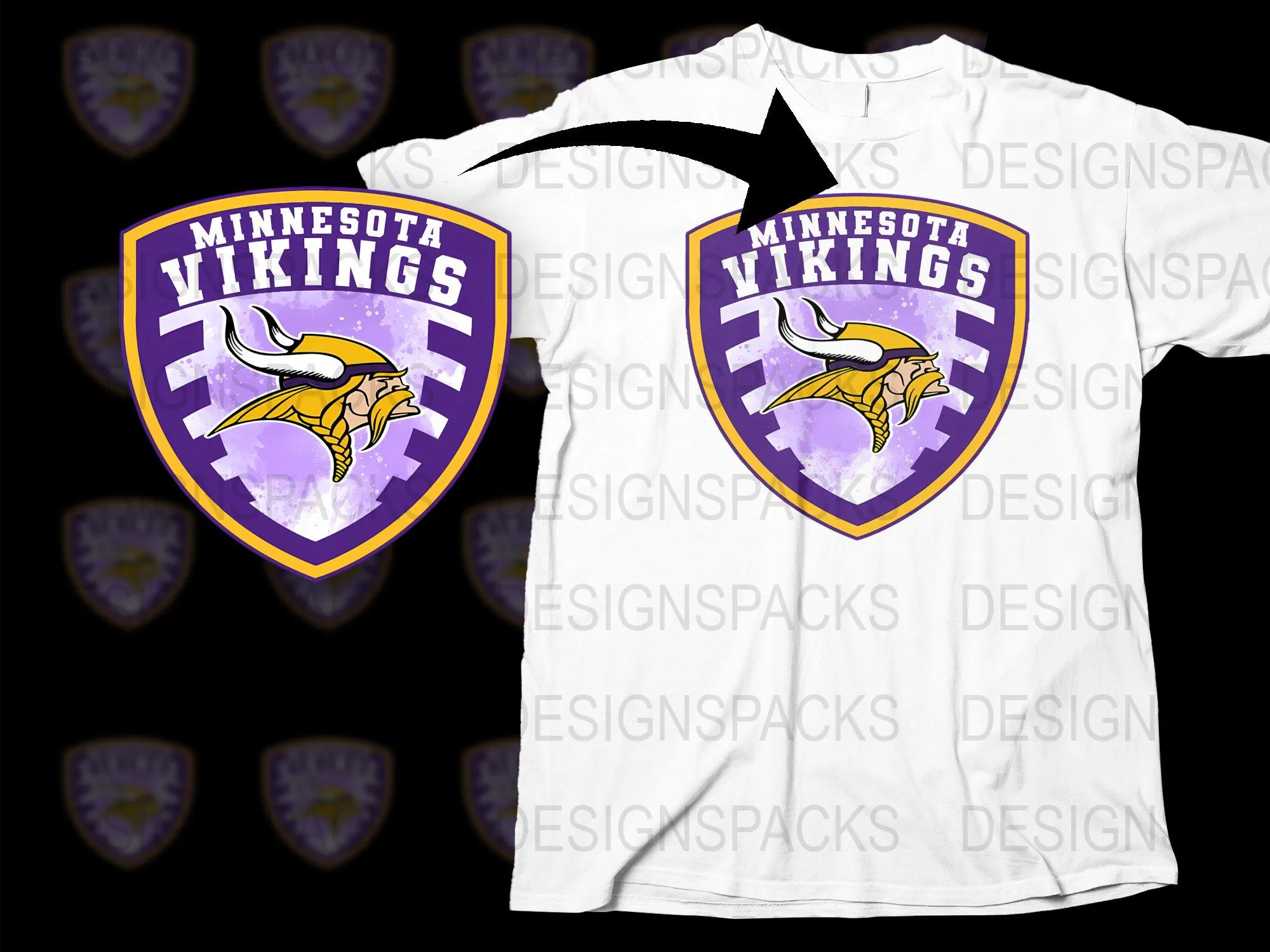 Bold Minnesota Vikings Logo Graphic Png Digital Download