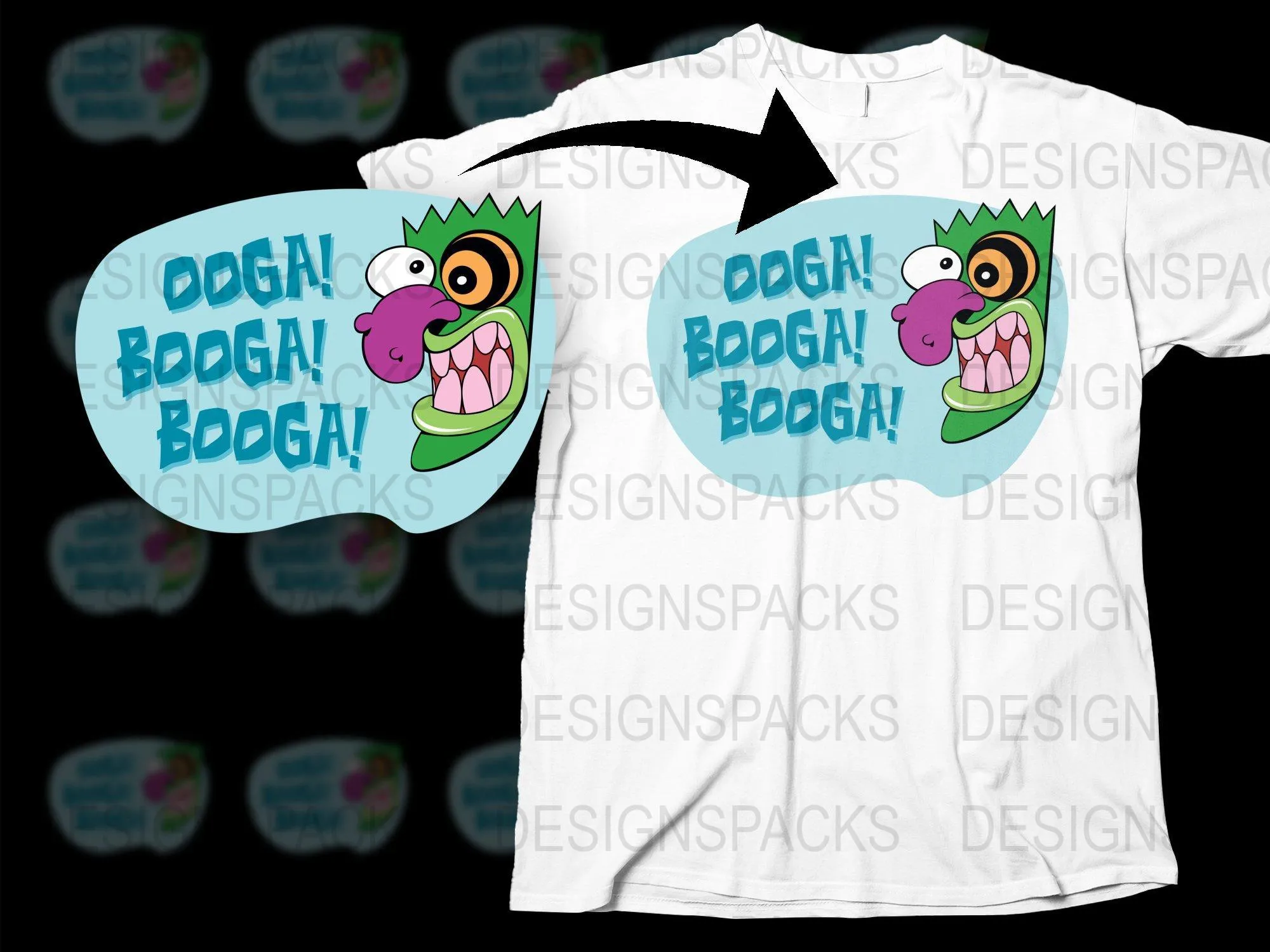 Bold Ooga Booga Booga Character Graphic Png Digital Download