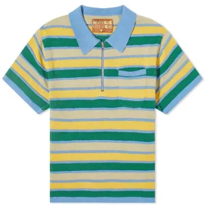 Brain Dead Lifted Stripe Half Zip Polo, Multicolor