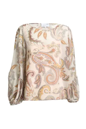 Brown Paisley Blouse with Camisole