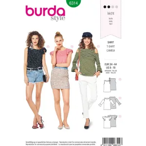 Burda Style Pattern B6314 Misses' top with sleeve frills
