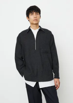 Cashmere-Washi Half-Zip Shirt