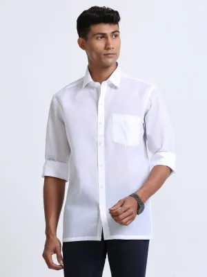 Cotton Linen White Shirt Full Sleeve