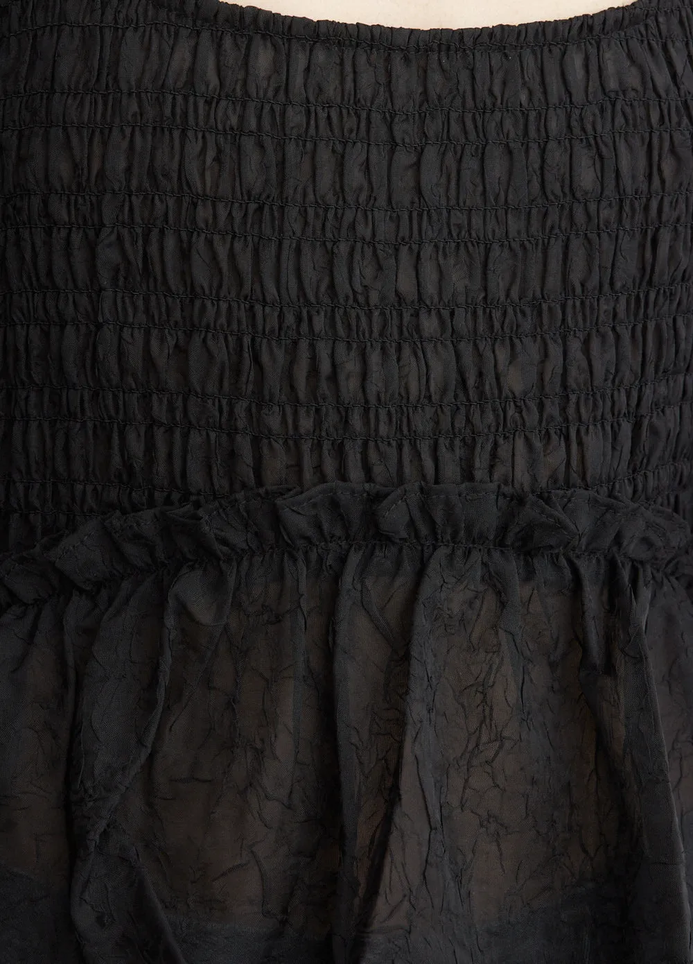 Crinkled Georgette Smock Blouse
