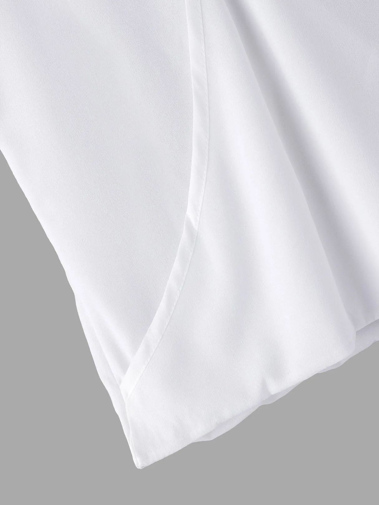 Custom Deep V Neck Plain Backless Sleeveless White Blouses