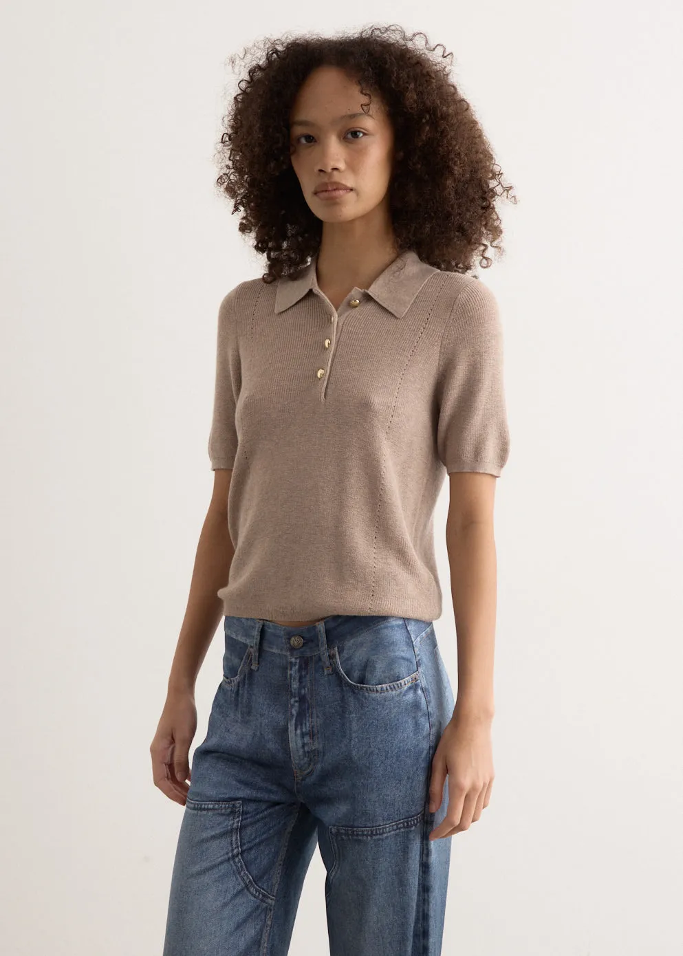 Darcey Cotton Cash Short Sleeve Polo