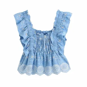 EMBROIDERY CROP TOP