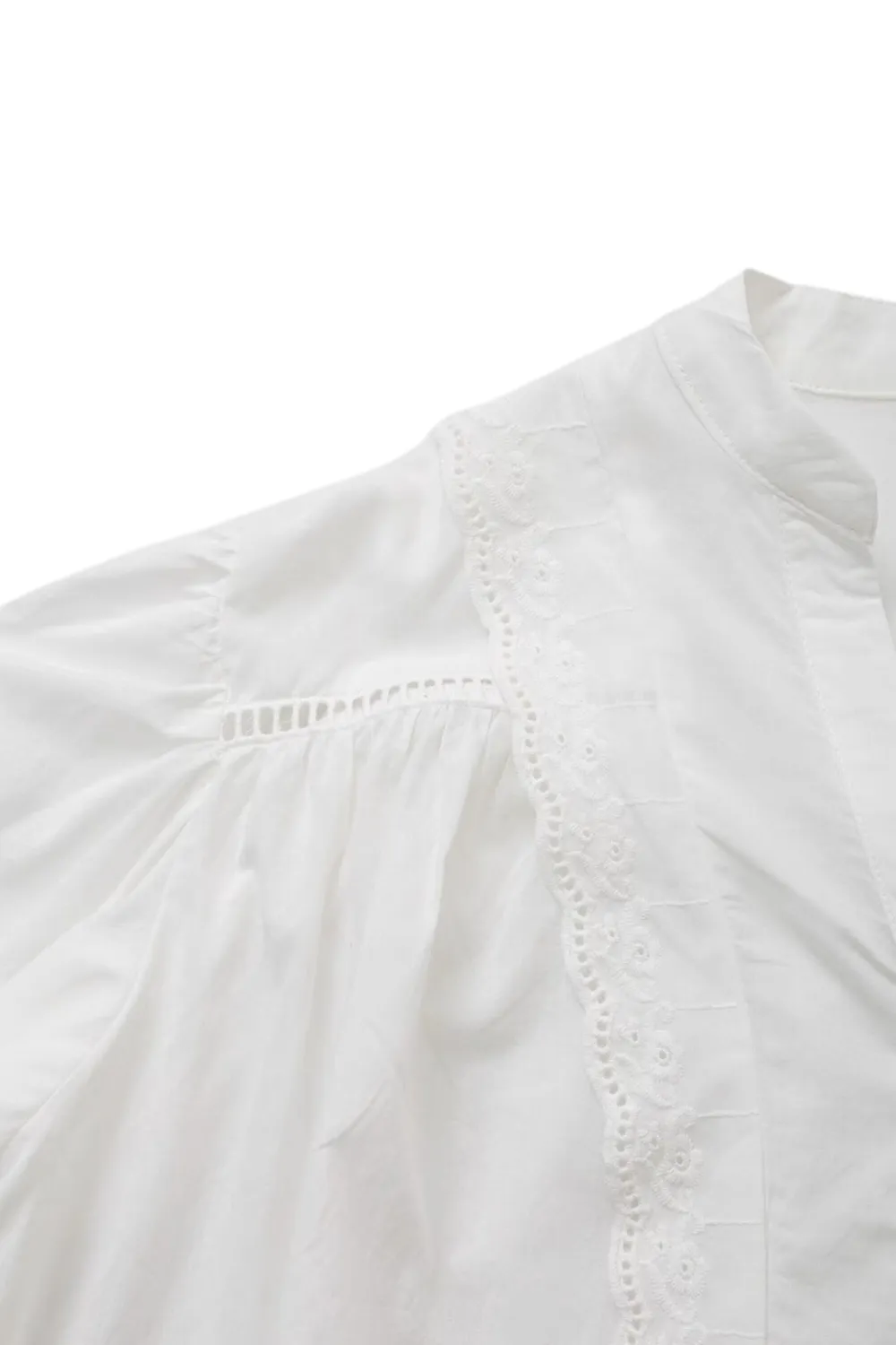 'Esther' Embroidery Long-Sleeved Blouse
