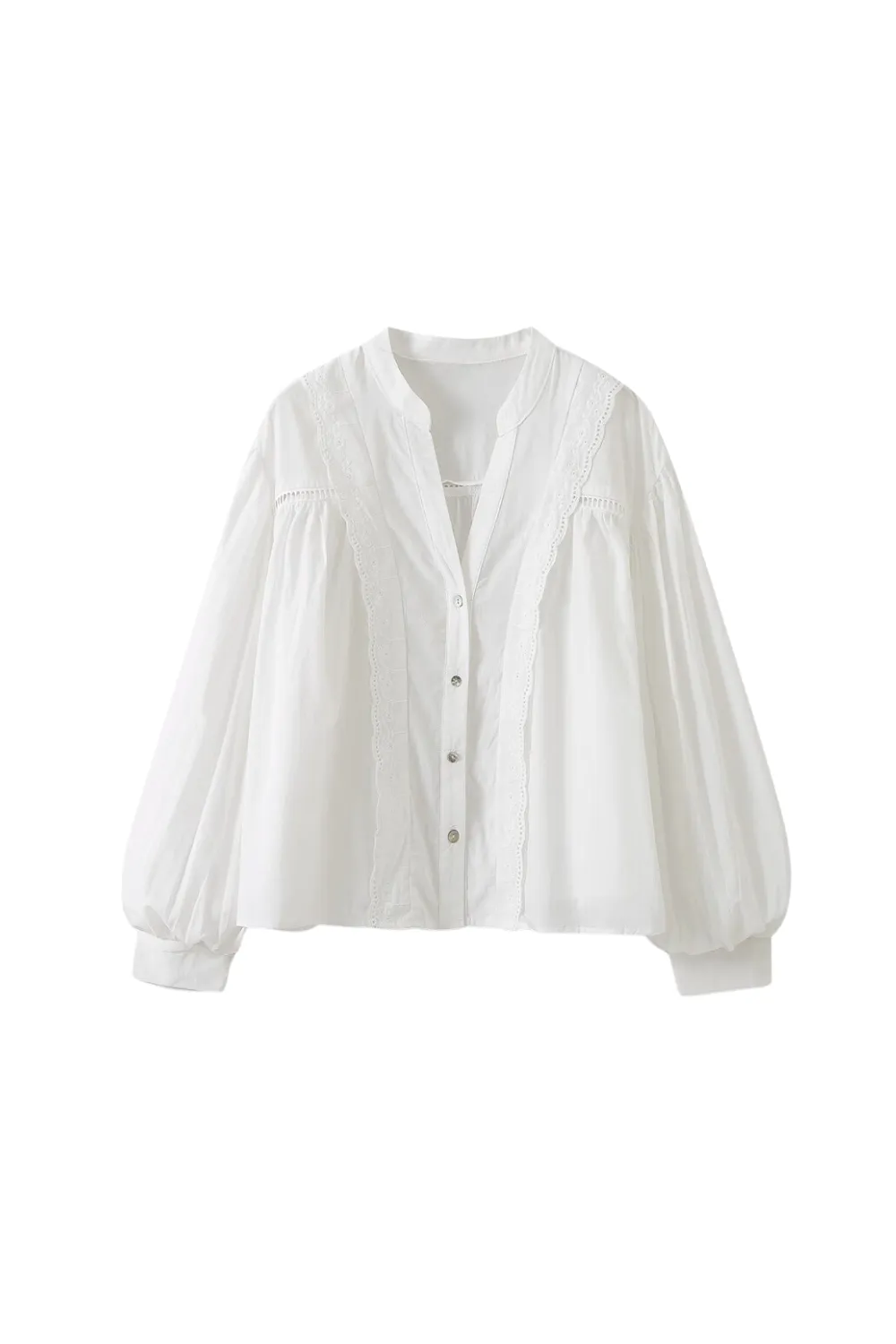 'Esther' Embroidery Long-Sleeved Blouse