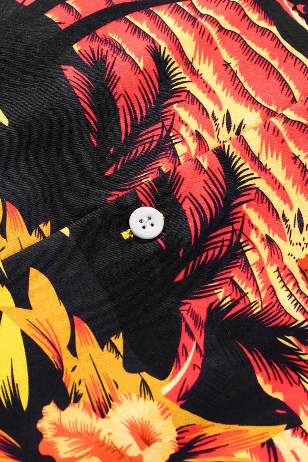 Floral Scenery Pattern Print Buttons Short Sleeve Men's Shirt