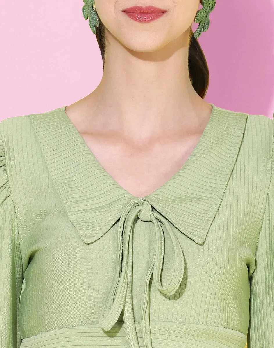 Green Drawstring Crop Top | Causal Wear | Women