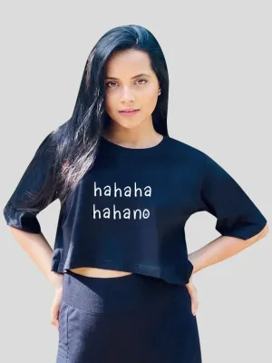 Hahahano - Oversize Crop Tee