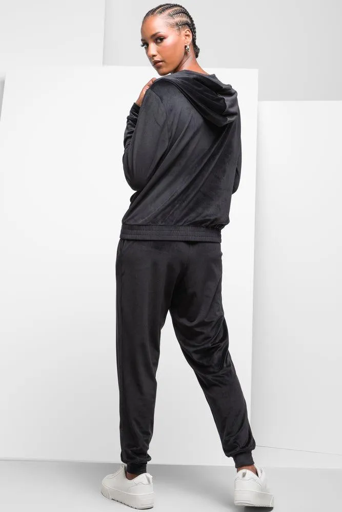 Hooded Zip Through Tracktop Black