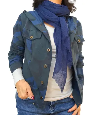 Jacket court coupe jeans jacket bleu camouflage