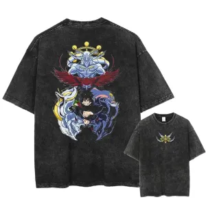 [KUJO] "Ten Shadows Megumi" 2-Sided Vintage Oversized T Shirt