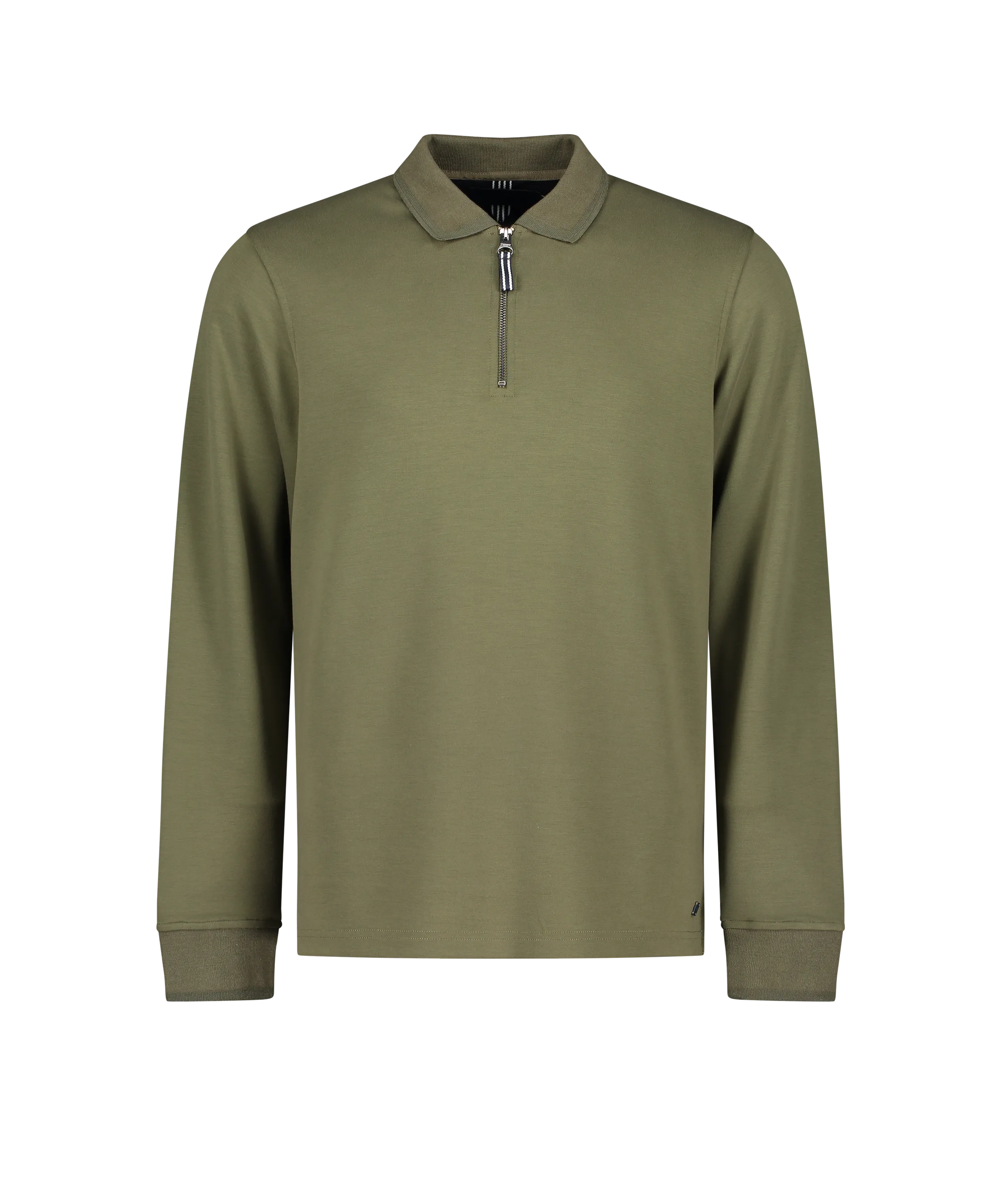 Legra Zip Neck Lux Jersey Long Sleeve Polo - Green