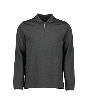Legra Zip Neck Lux Jersey Long Sleeve Polo - Grey