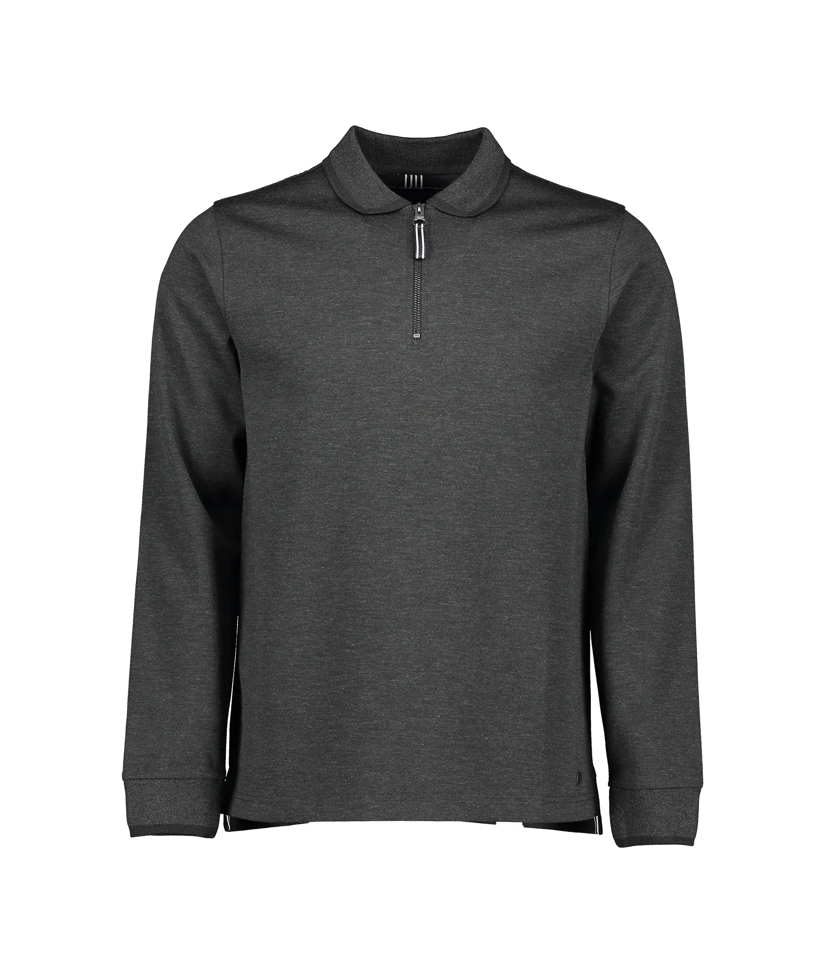 Legra Zip Neck Lux Jersey Long Sleeve Polo - Grey