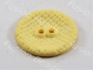 Light Yellow Circular Mesh Polyster Button