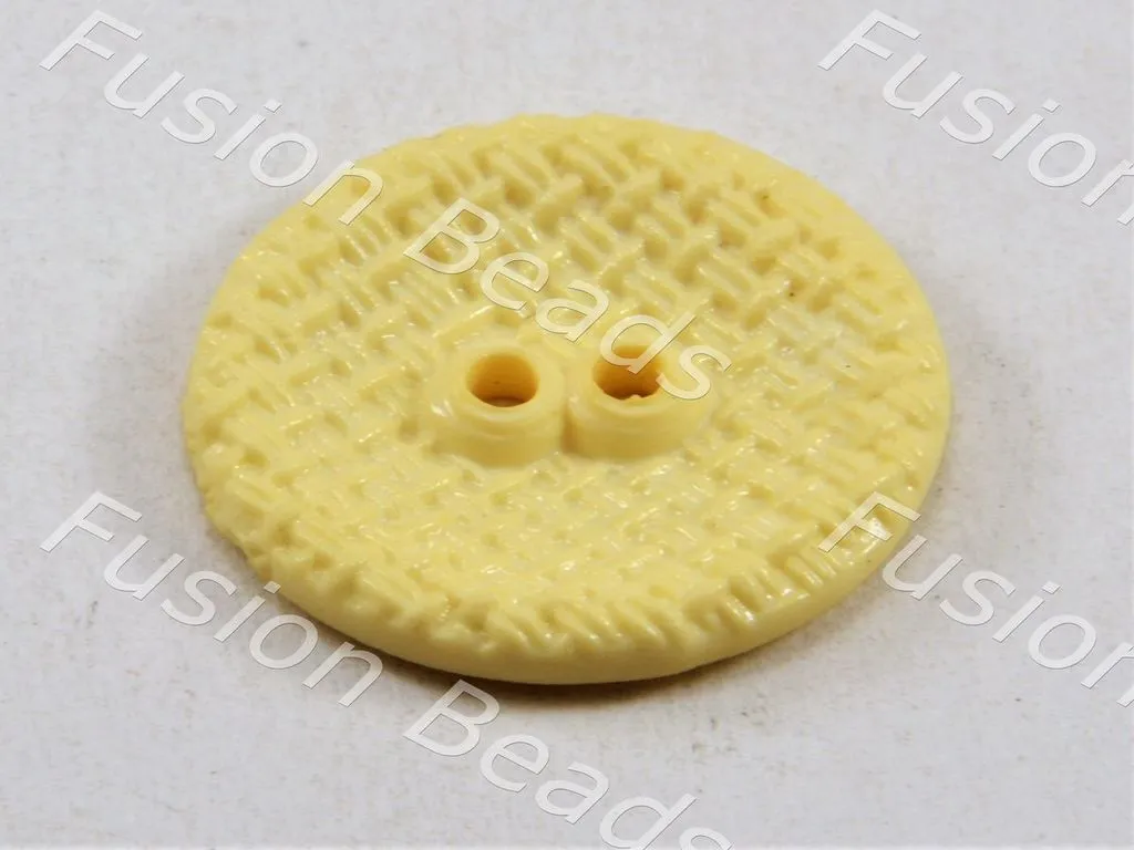 Light Yellow Circular Mesh Polyster Button