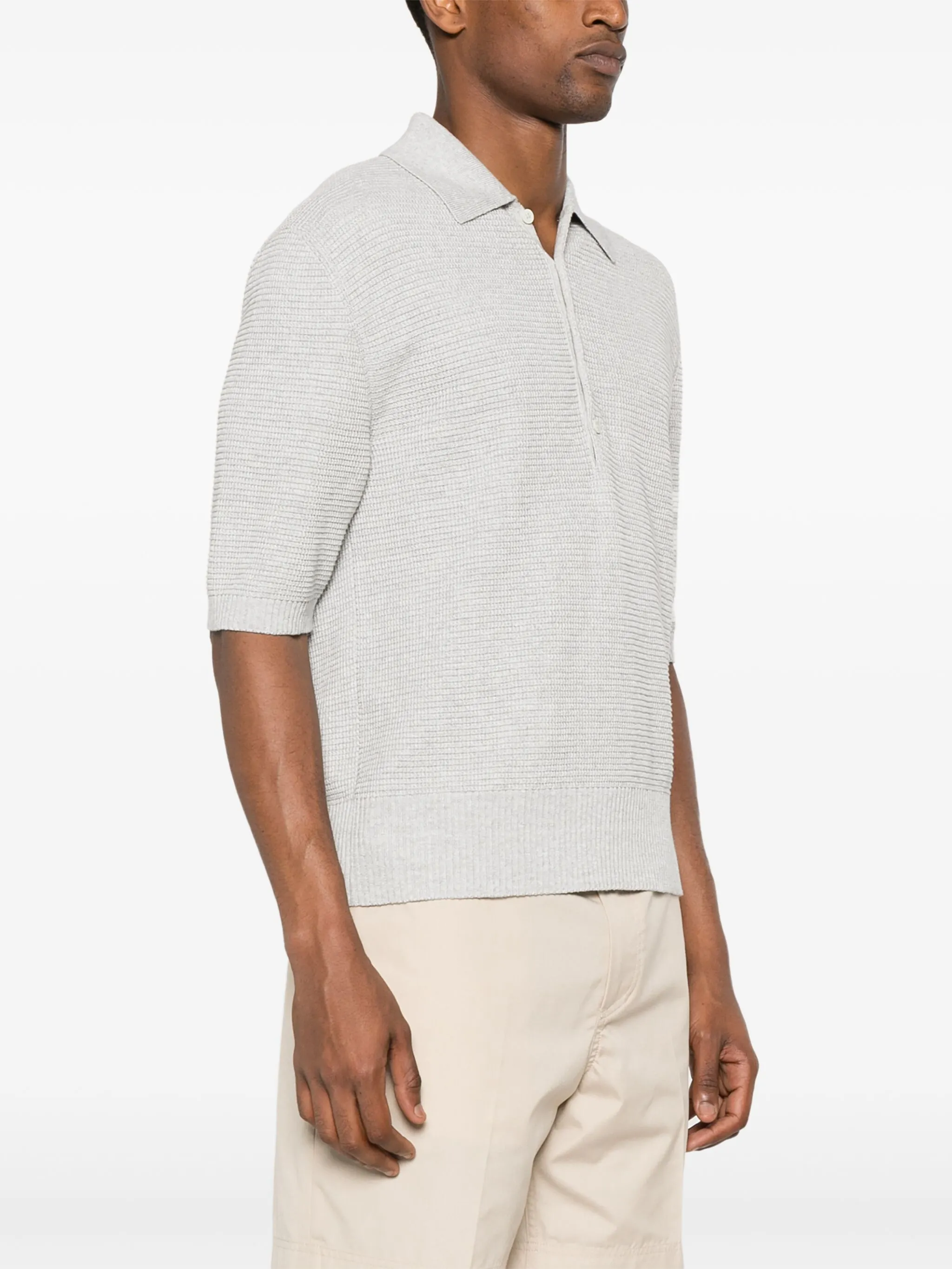 Linen Cotton 4-Bar Relaxed Fit Polo