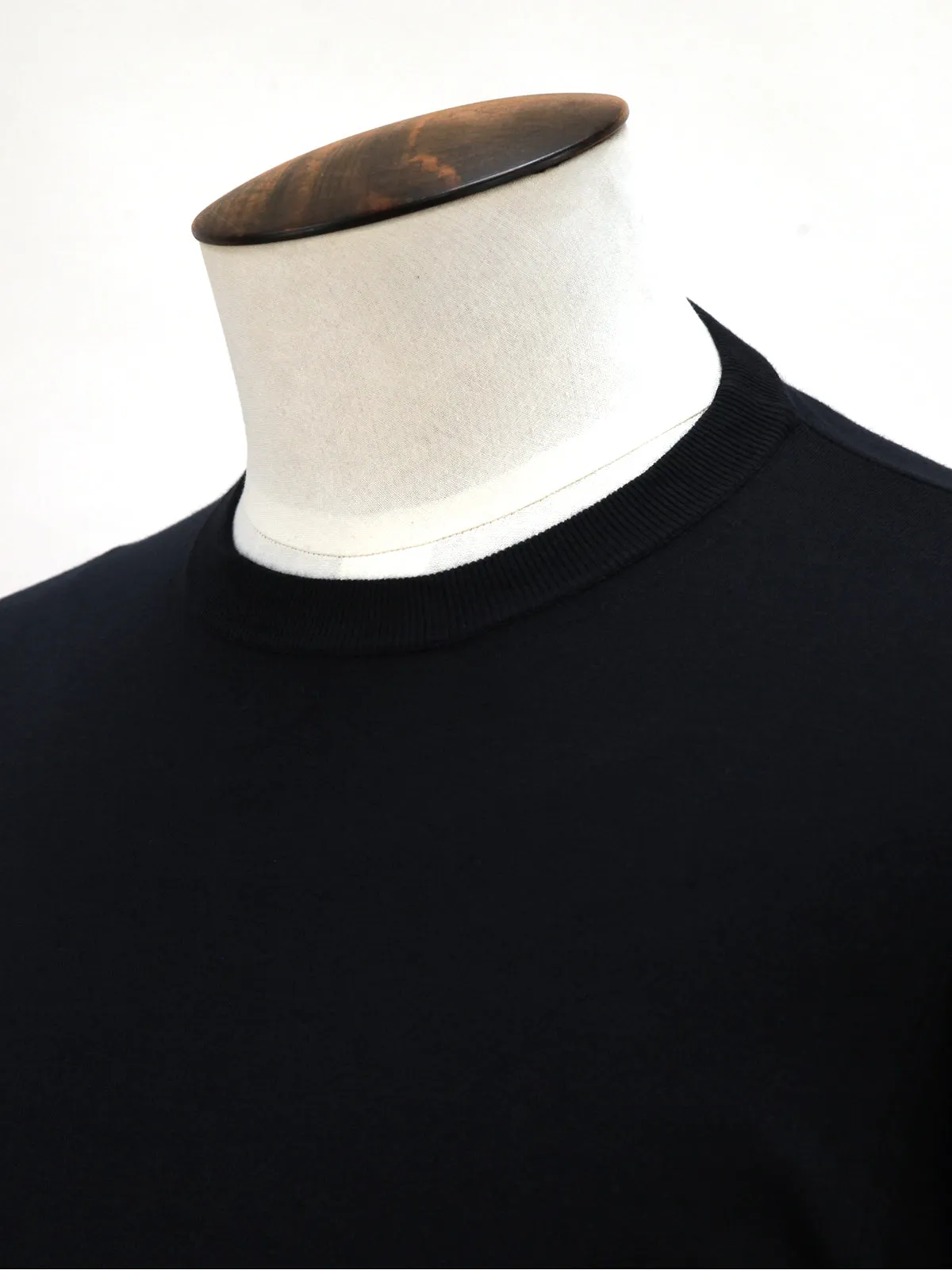 Lugano Ribbed Crewneck Cotton Black