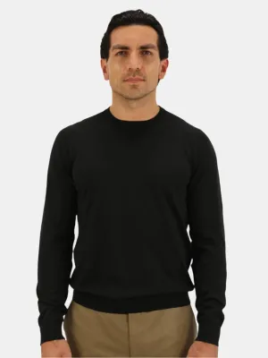 Lugano Ribbed Crewneck Cotton Black