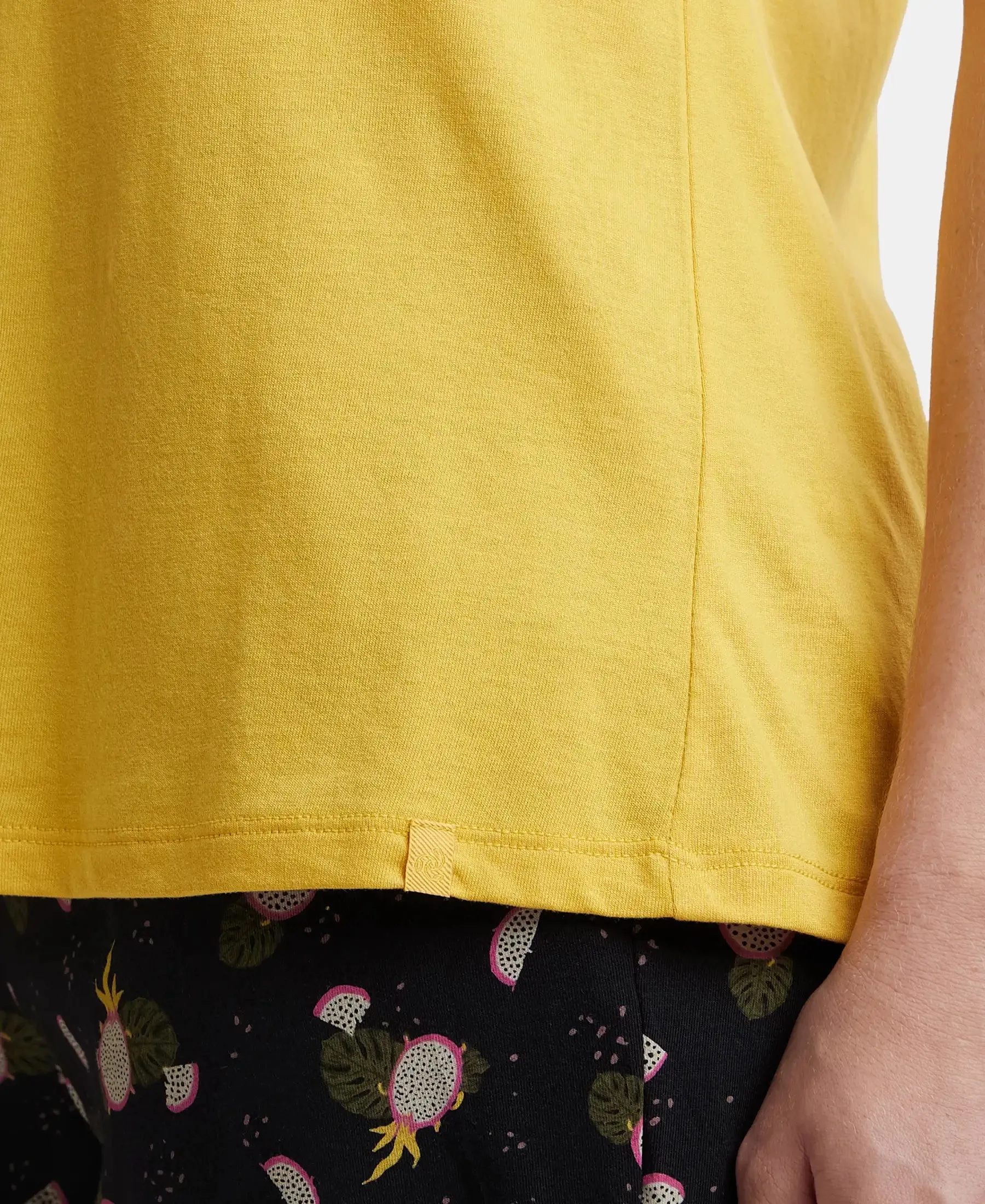 Micro Modal Cotton Relaxed Fit Round neck Half Sleeve T-Shirt - Yolk Yellow
