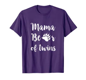 Mother of Twins Mothers Day Gift Mama Bear Shirt