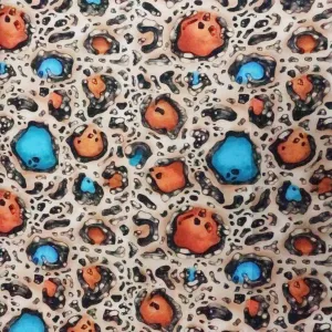 Multicolored Abstract Gems Printed Crepe Polyester