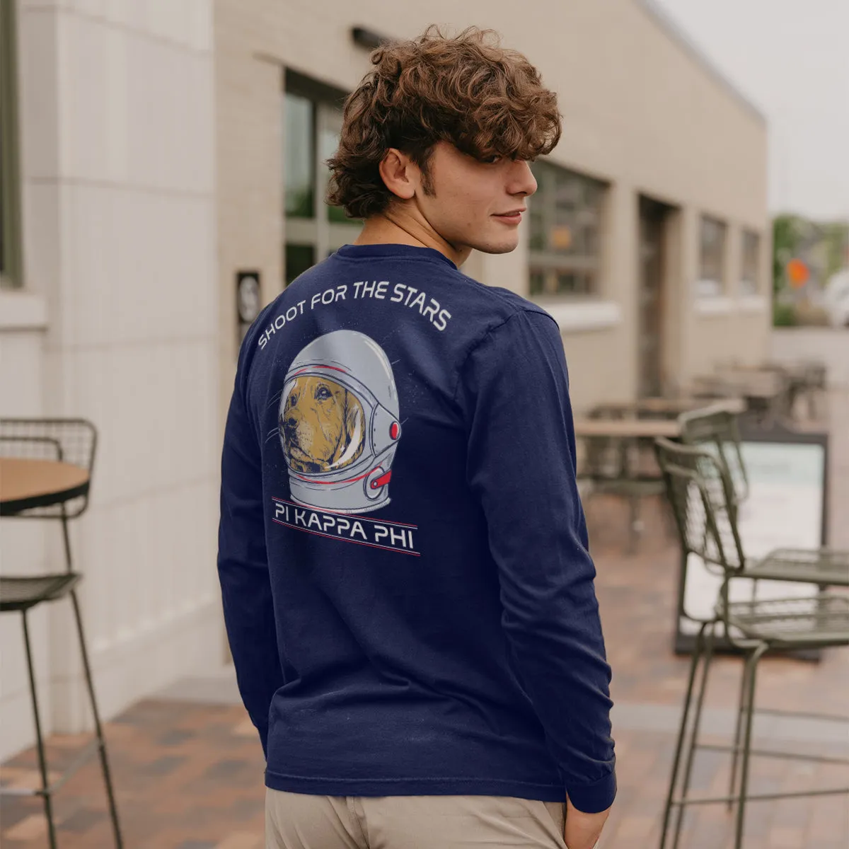 Pi Kapp Comfort Colors Astronaut Retriever Long Sleeve Tee