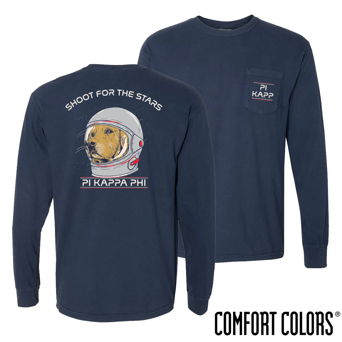 Pi Kapp Comfort Colors Astronaut Retriever Long Sleeve Tee