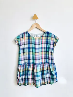 Plaid Peplum Top // Youth XXL