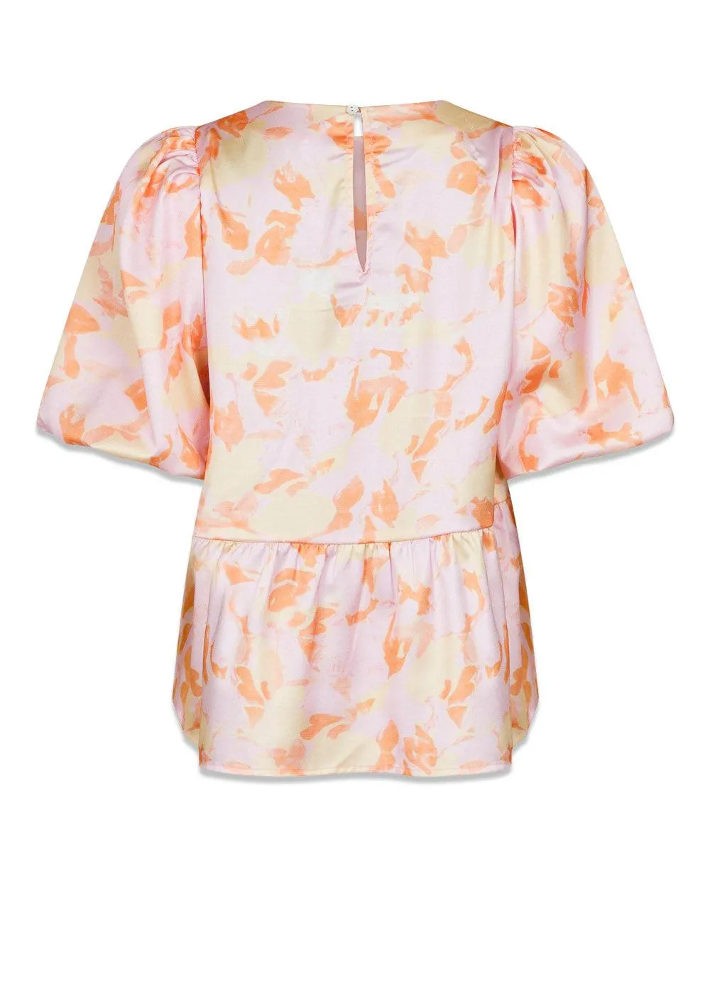 Ruthie Flower Brush Blouse - Tangerine