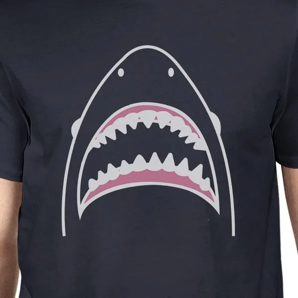 Shark Mens Navy Short Sleeve T-Shirt Unique Design Summer Shirt