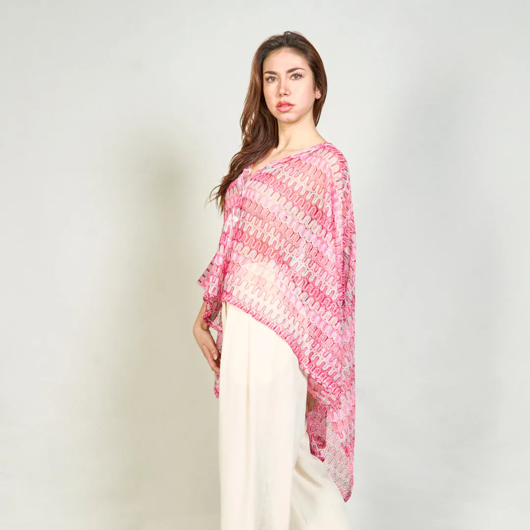 Sheer abstract printed shirt with asymmetric hem wholesale
