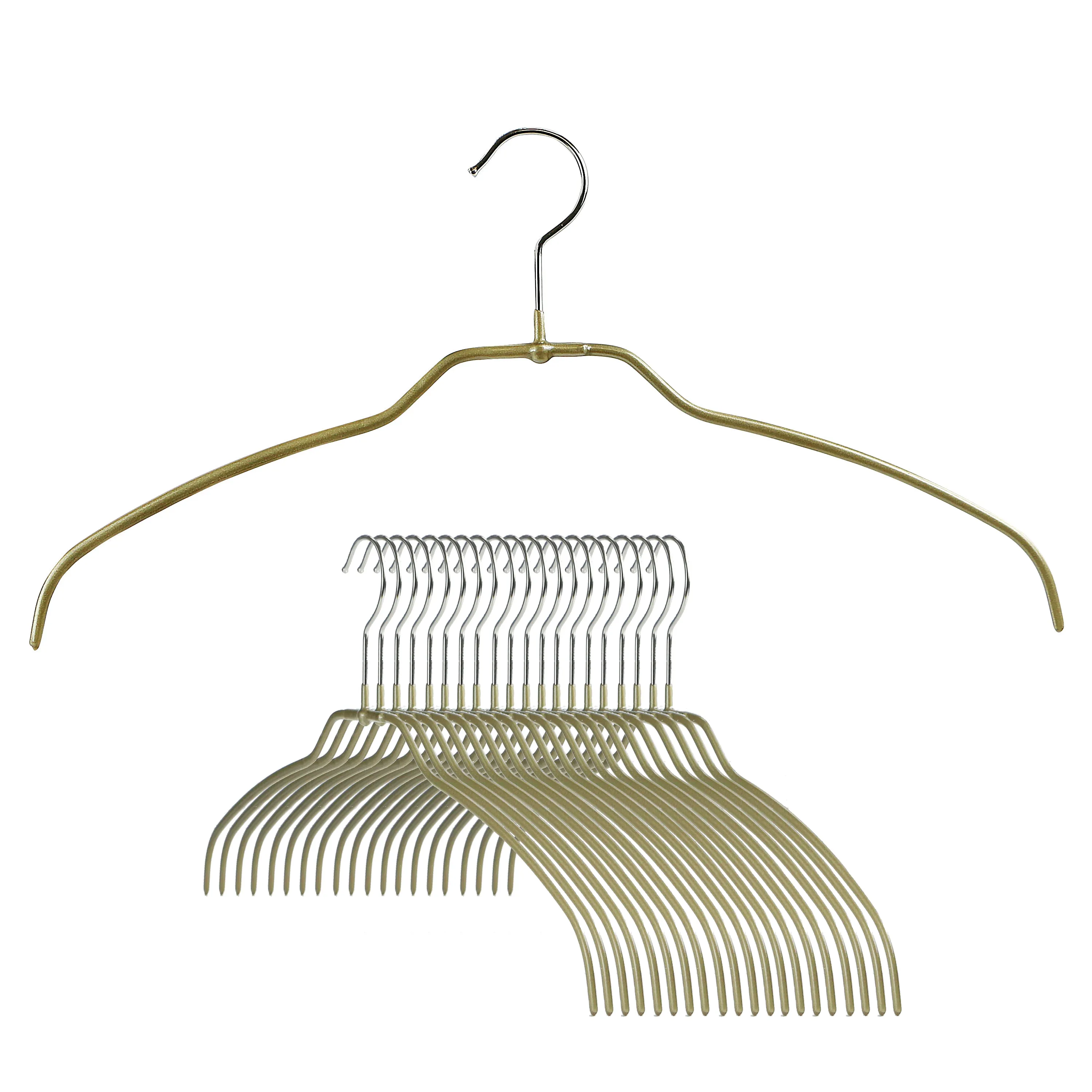 Silhouette Space-Saving Shirt Hanger, 42FT, Gold