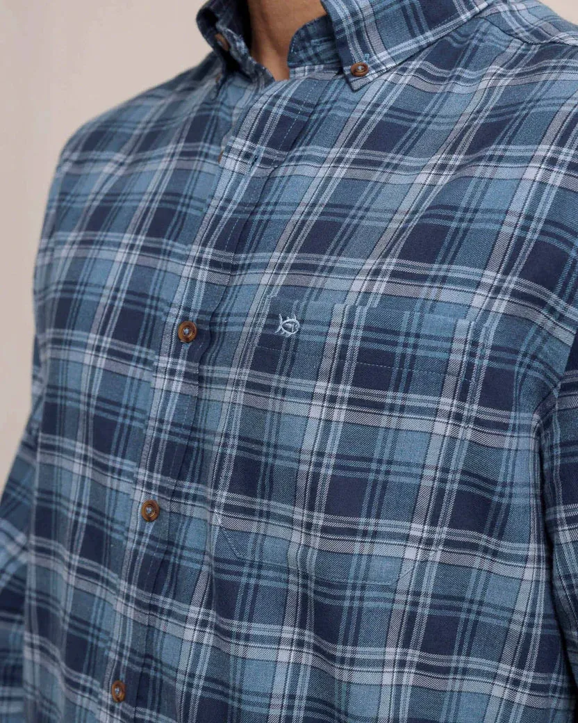 Stillwater Plaid Sport Shirt (Sea Blue)